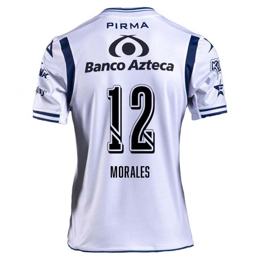 Kids Football Karla Morales #12 White Navy Blue Home Jersey 2024/25 T-Shirt Canada