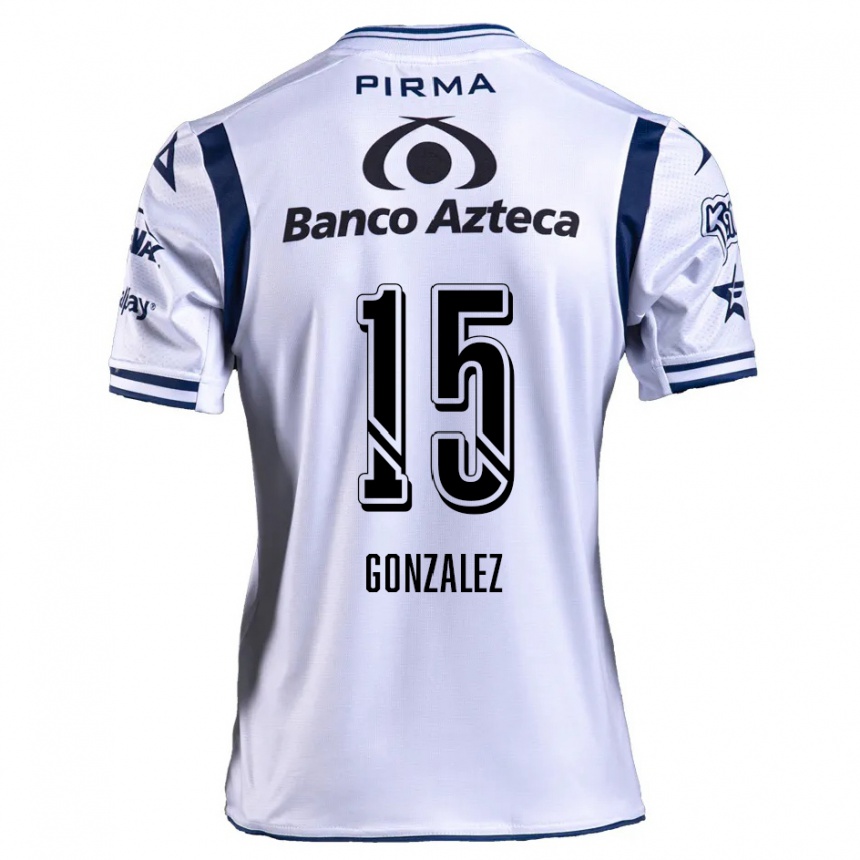 Kids Football Jaqueline González #15 White Navy Blue Home Jersey 2024/25 T-Shirt Canada