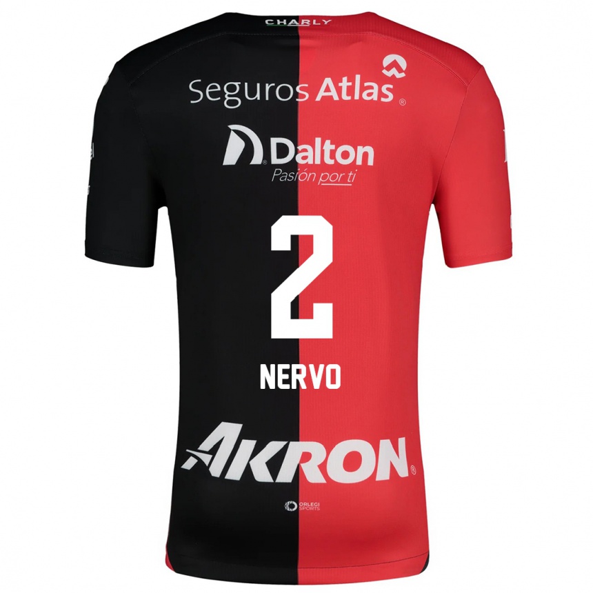 Enfant Football Maillot Hugo Nervo #2 Rouge Noir Tenues Domicile 2024/25 Canada