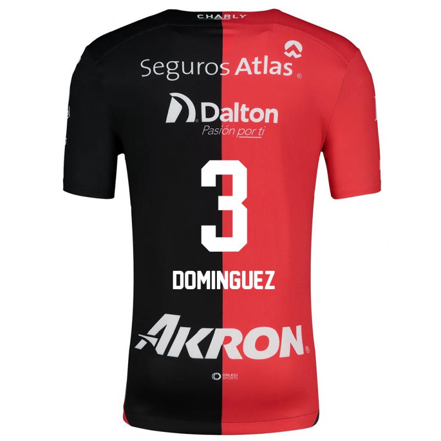 Kids Football Idekel Domínguez #3 Red Black Home Jersey 2024/25 T-Shirt Canada