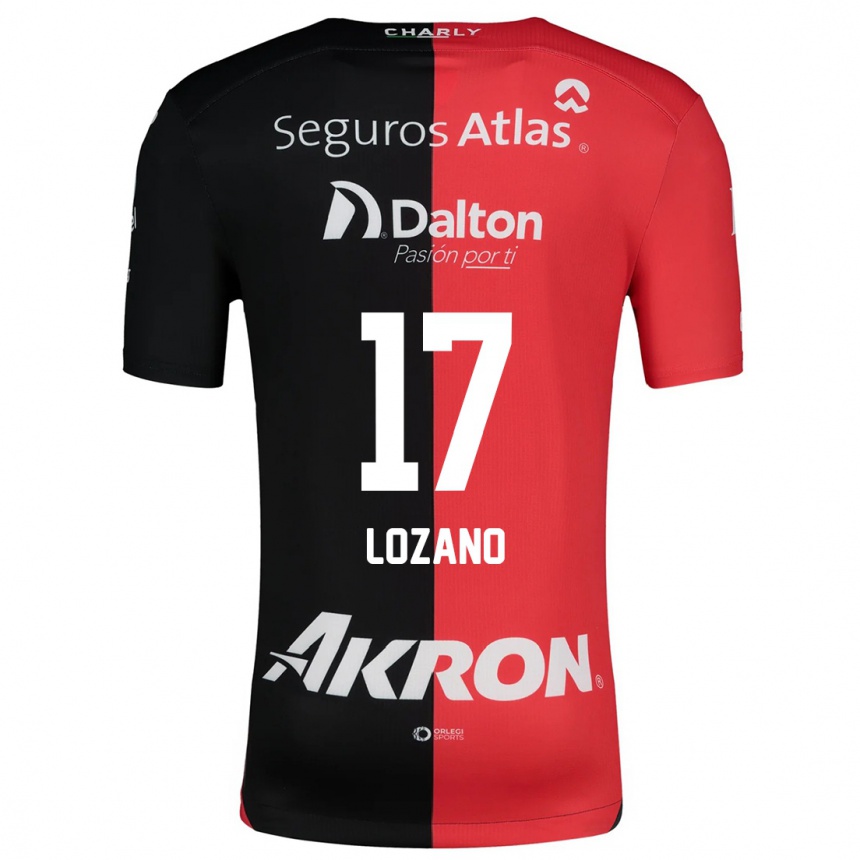 Enfant Football Maillot José Lozano #17 Rouge Noir Tenues Domicile 2024/25 Canada