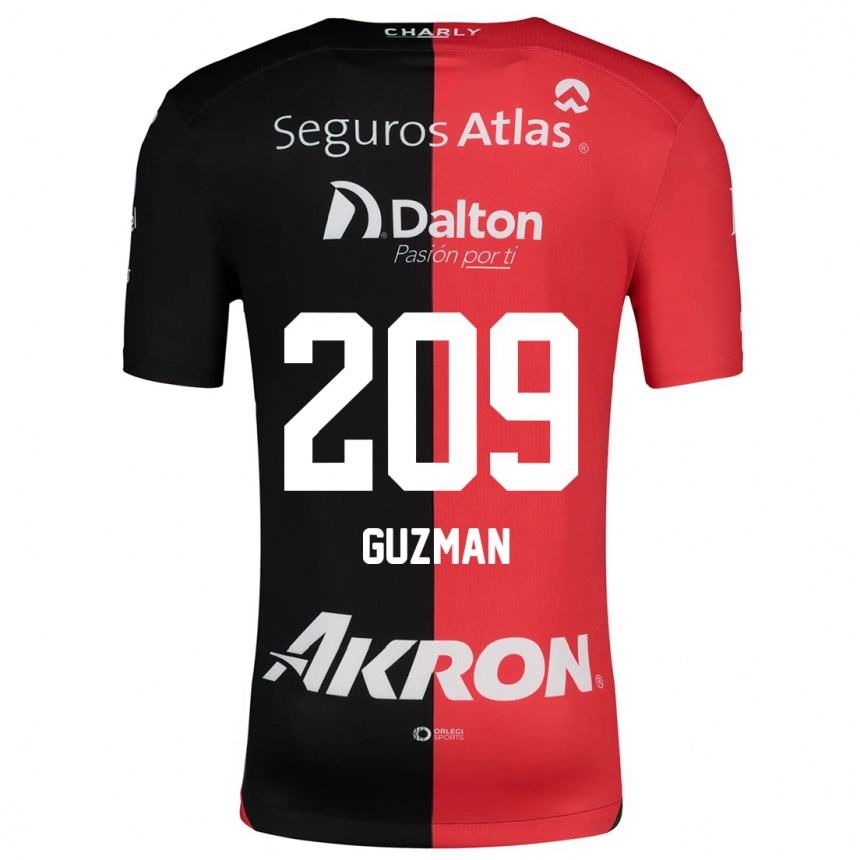 Kids Football Jorge Guzmán #209 Red Black Home Jersey 2024/25 T-Shirt Canada