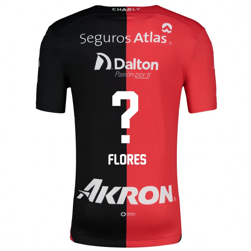 Enfant Football Maillot Luis Flores #0 Rouge Noir Tenues Domicile 2024/25 Canada