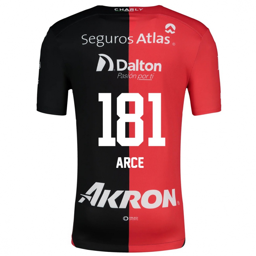 Kids Football Edson Arce #181 Red Black Home Jersey 2024/25 T-Shirt Canada