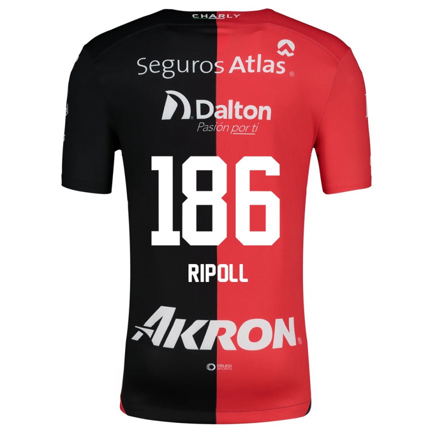 Kids Football Alonso Ripoll #186 Red Black Home Jersey 2024/25 T-Shirt Canada