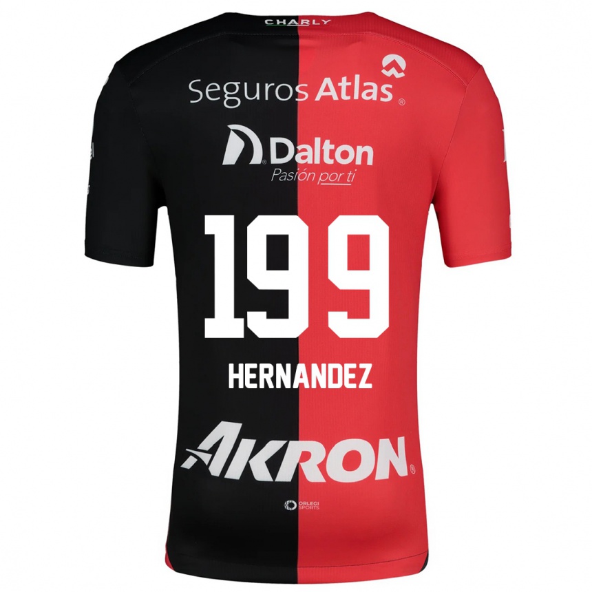 Kids Football Sergio Hernández #199 Red Black Home Jersey 2024/25 T-Shirt Canada