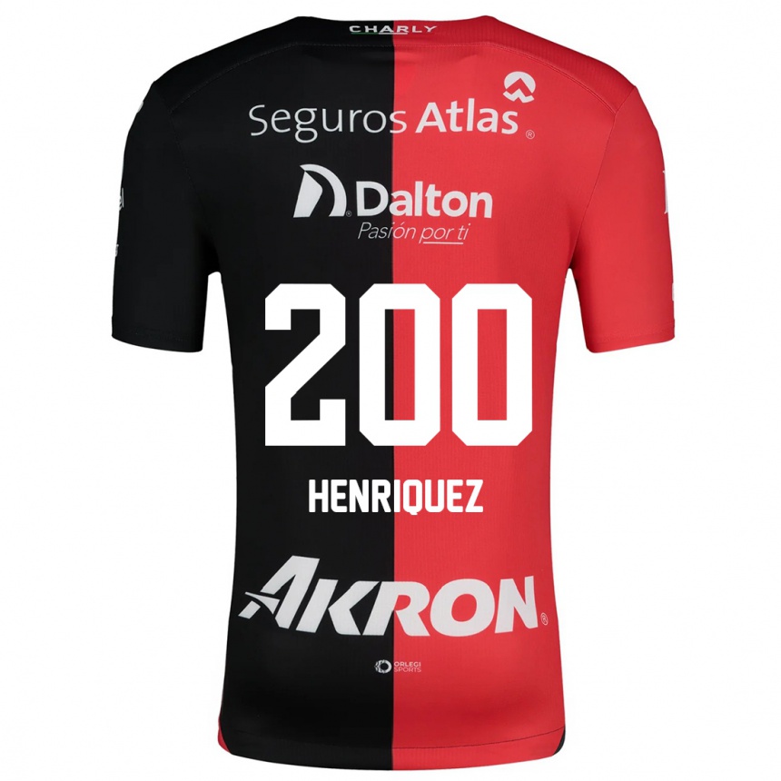 Enfant Football Maillot Carlos Henríquez #200 Rouge Noir Tenues Domicile 2024/25 Canada