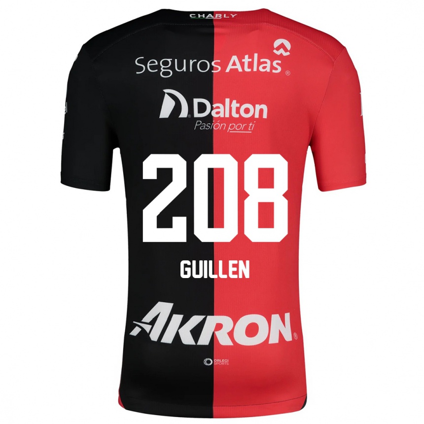 Kids Football Jesús Guillén #208 Red Black Home Jersey 2024/25 T-Shirt Canada