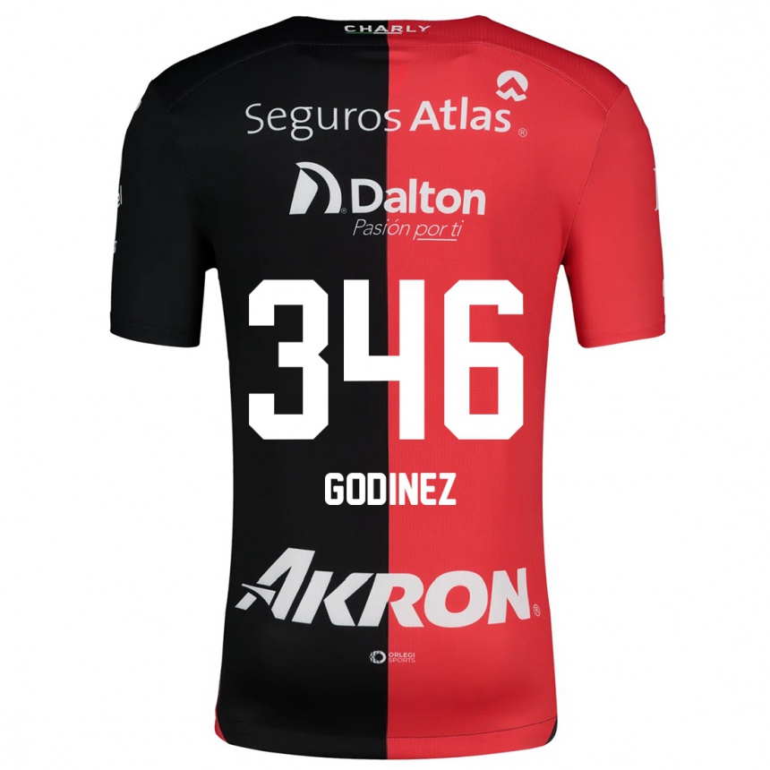 Enfant Football Maillot Olmo Godínez #346 Rouge Noir Tenues Domicile 2024/25 Canada