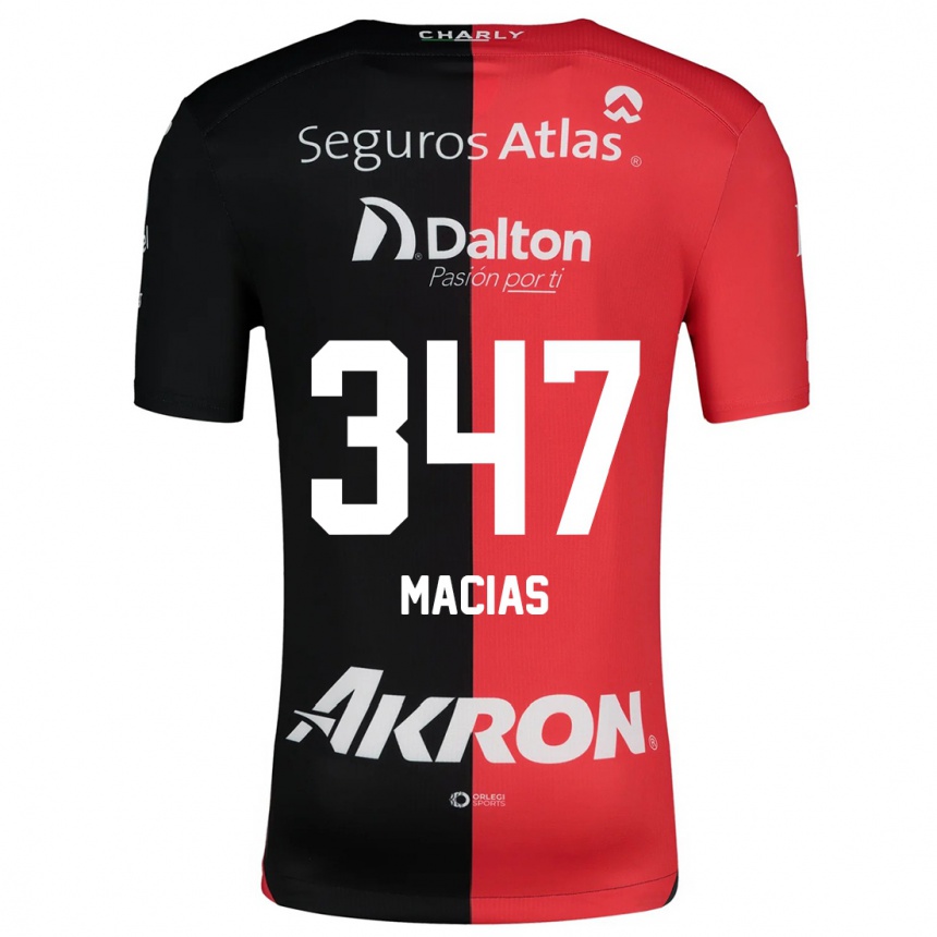 Kids Football Ángel Macías #347 Red Black Home Jersey 2024/25 T-Shirt Canada