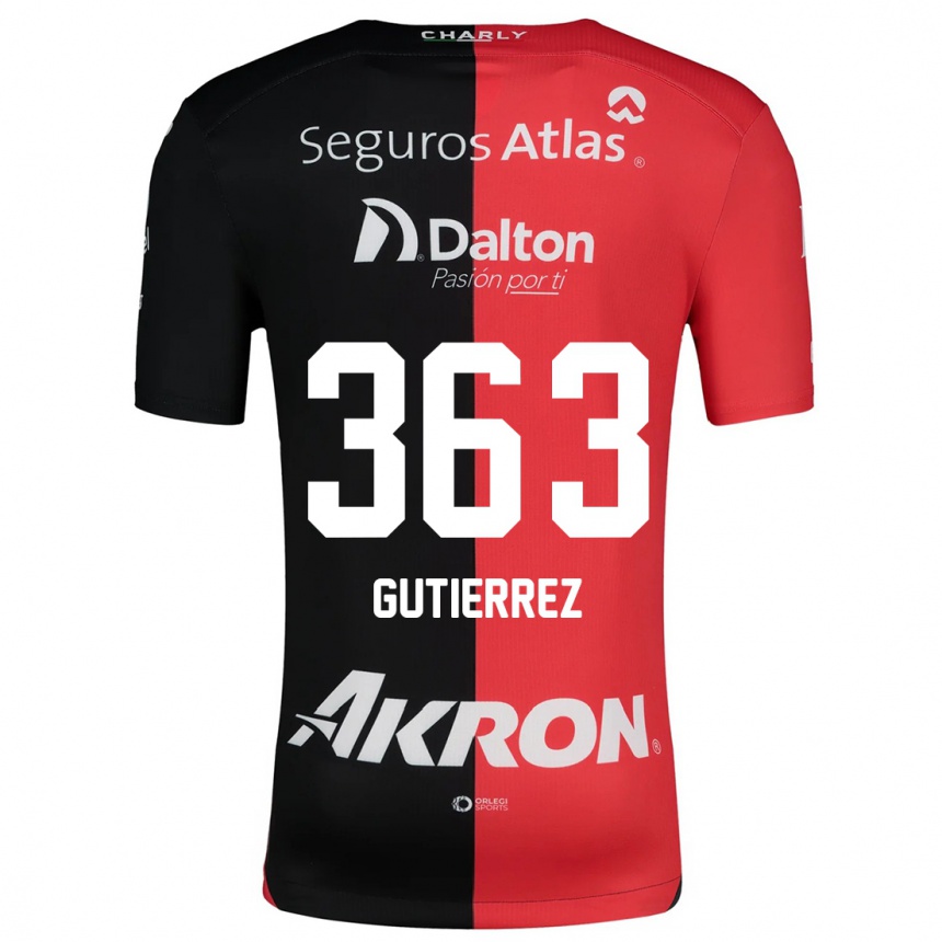 Enfant Football Maillot Orlando Gutiérrez #363 Rouge Noir Tenues Domicile 2024/25 Canada