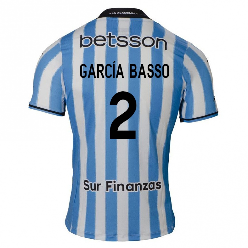 Enfant Football Maillot Agustín García Basso #2 Bleu Blanc Noir Tenues Domicile 2024/25 Canada