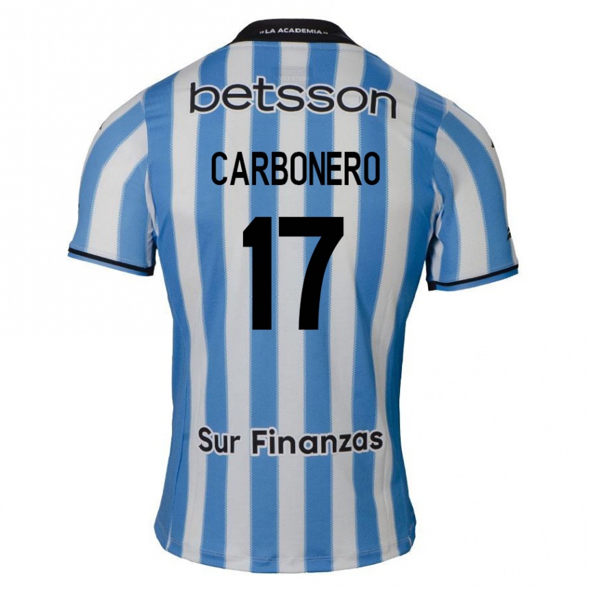 Kids Football Johan Carbonero #17 Blue White Black Home Jersey 2024/25 T-Shirt Canada