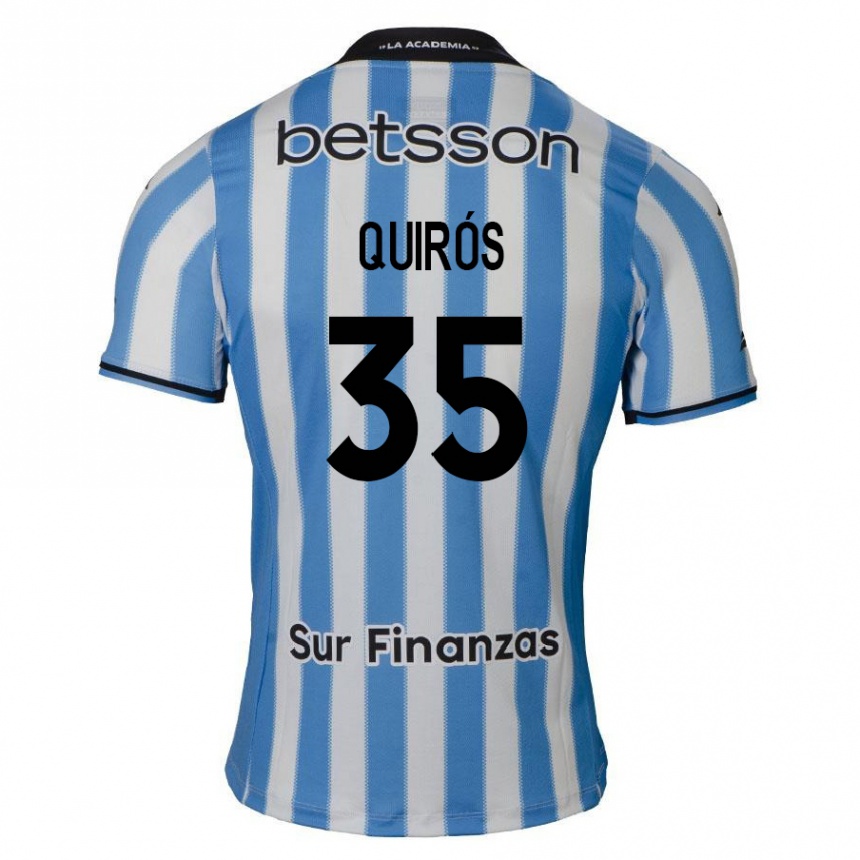 Kids Football Santiago Quirós #35 Blue White Black Home Jersey 2024/25 T-Shirt Canada