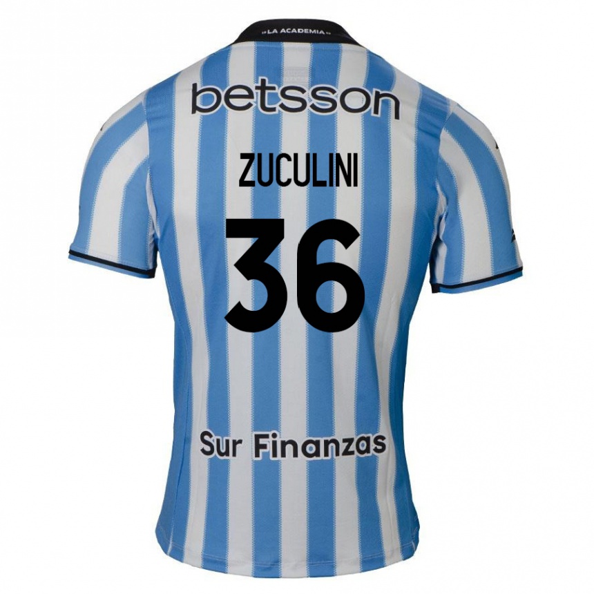 Enfant Football Maillot Bruno Zuculini #36 Bleu Blanc Noir Tenues Domicile 2024/25 Canada