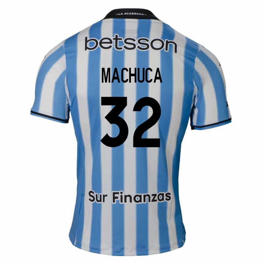 Kids Football Elías Machuca #32 Blue White Black Home Jersey 2024/25 T-Shirt Canada