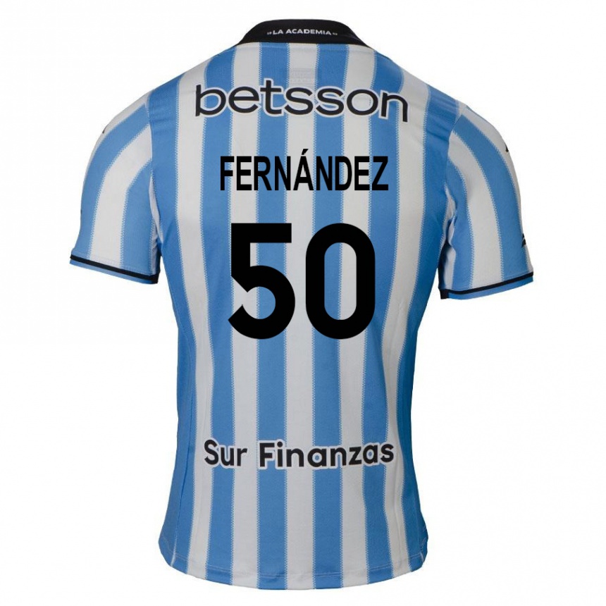 Kids Football Román Fernández #50 Blue White Black Home Jersey 2024/25 T-Shirt Canada