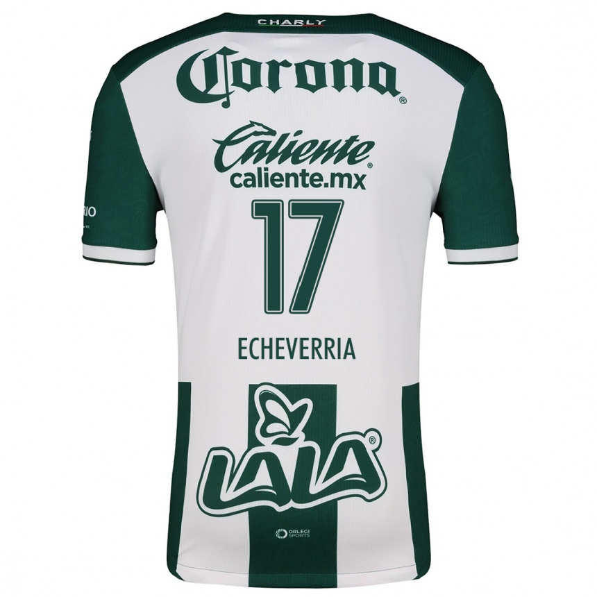 Kids Football Emmanuel Echeverría #17 Green White Home Jersey 2024/25 T-Shirt Canada