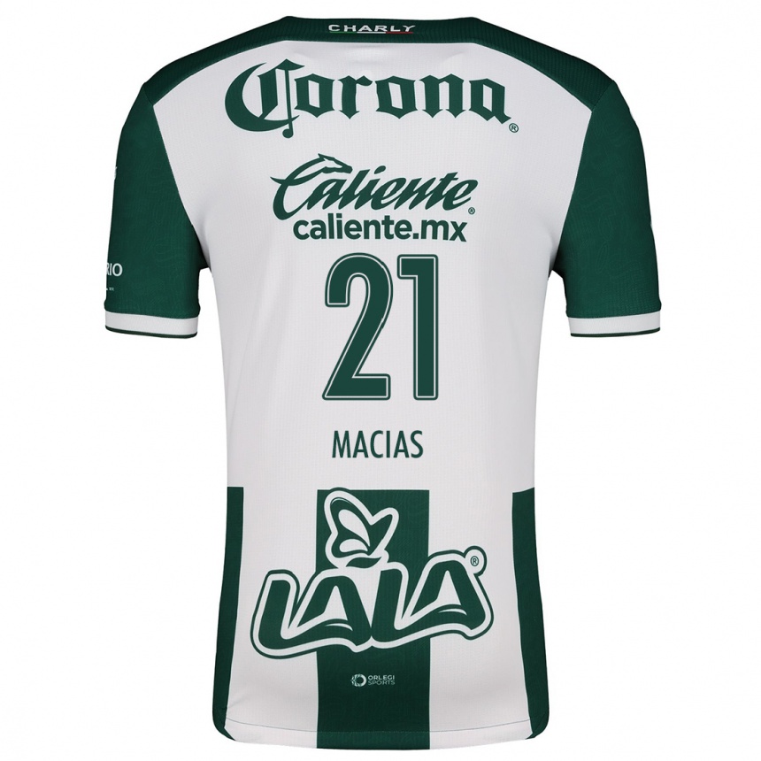 Kids Football José Juan Macías #21 Green White Home Jersey 2024/25 T-Shirt Canada