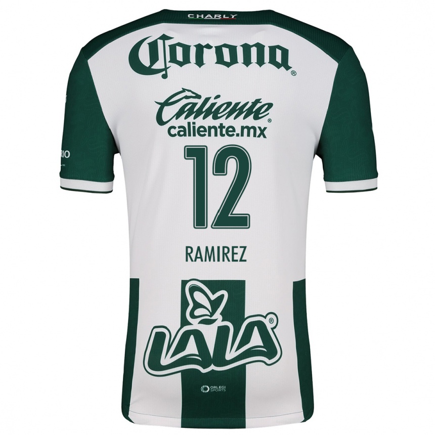 Kids Football Santiago Ramírez #12 Green White Home Jersey 2024/25 T-Shirt Canada