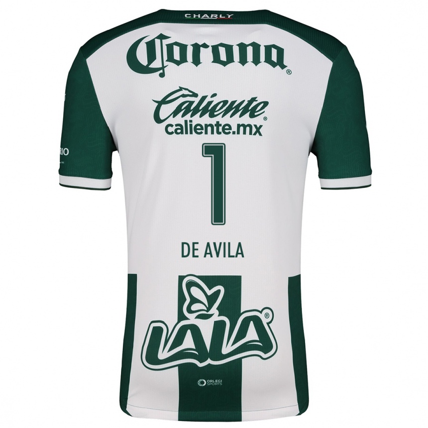 Kids Football Hannia De Ávila #1 Green White Home Jersey 2024/25 T-Shirt Canada