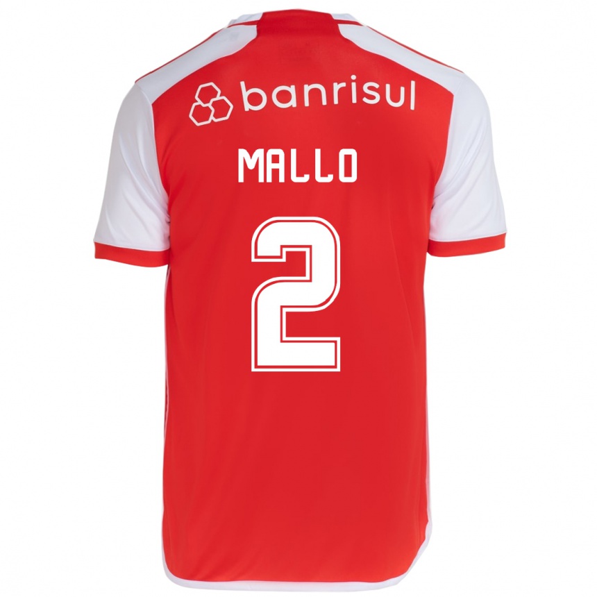 Kids Football Hugo Mallo #2 Red White Home Jersey 2024/25 T-Shirt Canada