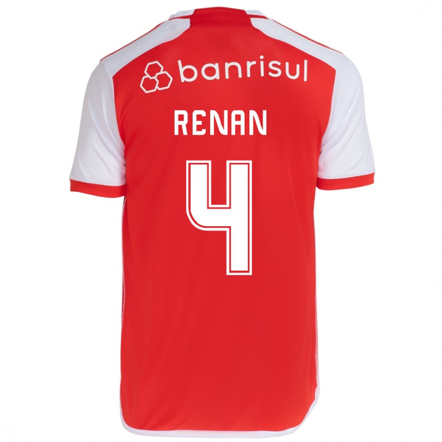 Enfant Football Maillot Robert Renan #4 Rouge Blanc Tenues Domicile 2024/25 Canada