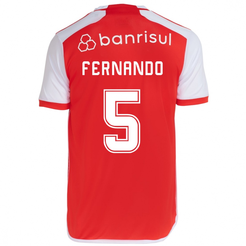 Enfant Football Maillot Fernando #5 Rouge Blanc Tenues Domicile 2024/25 Canada