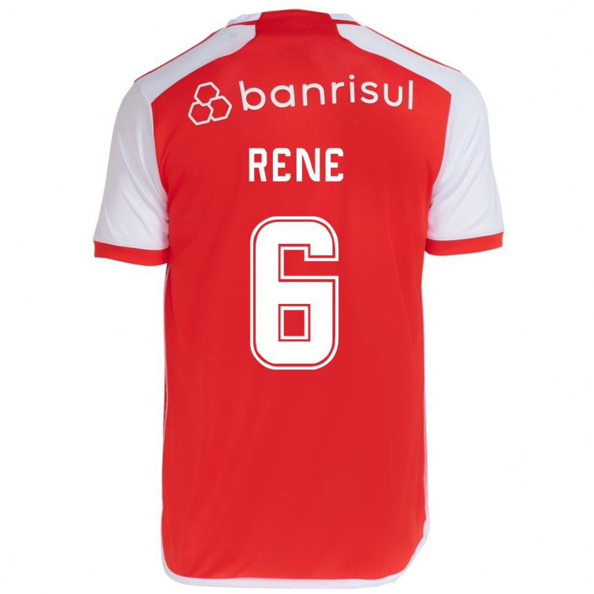 Enfant Football Maillot Renê #6 Rouge Blanc Tenues Domicile 2024/25 Canada