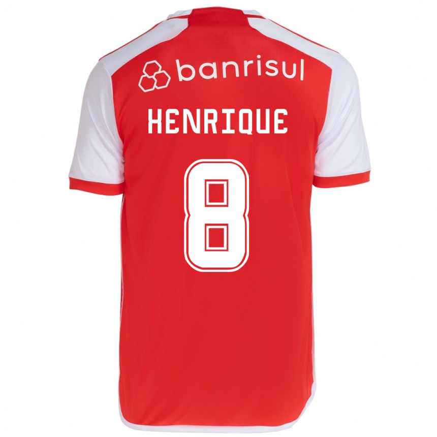 Enfant Football Maillot Bruno Henrique #8 Rouge Blanc Tenues Domicile 2024/25 Canada