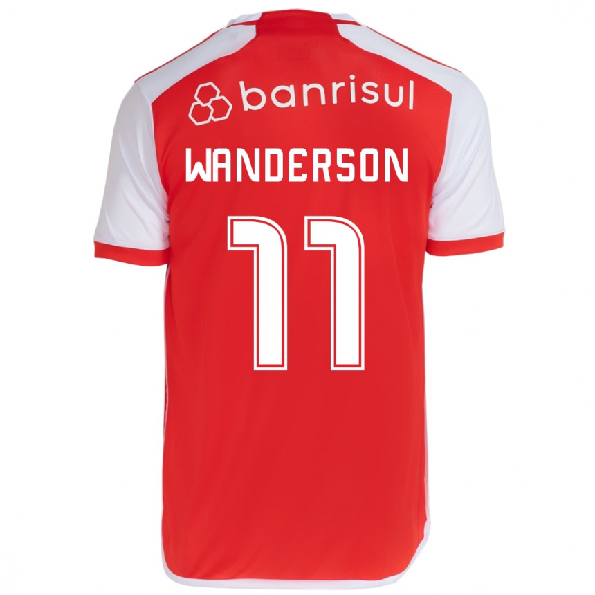 Enfant Football Maillot Wanderson #11 Rouge Blanc Tenues Domicile 2024/25 Canada