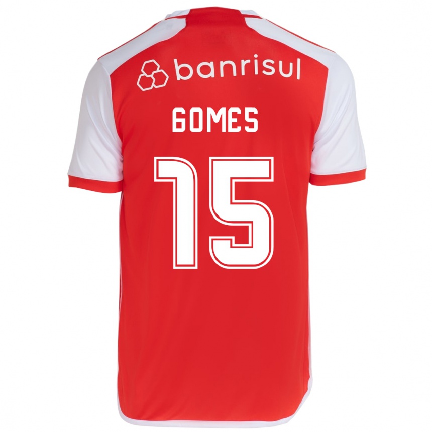 Enfant Football Maillot Bruno Gomes #15 Rouge Blanc Tenues Domicile 2024/25 Canada