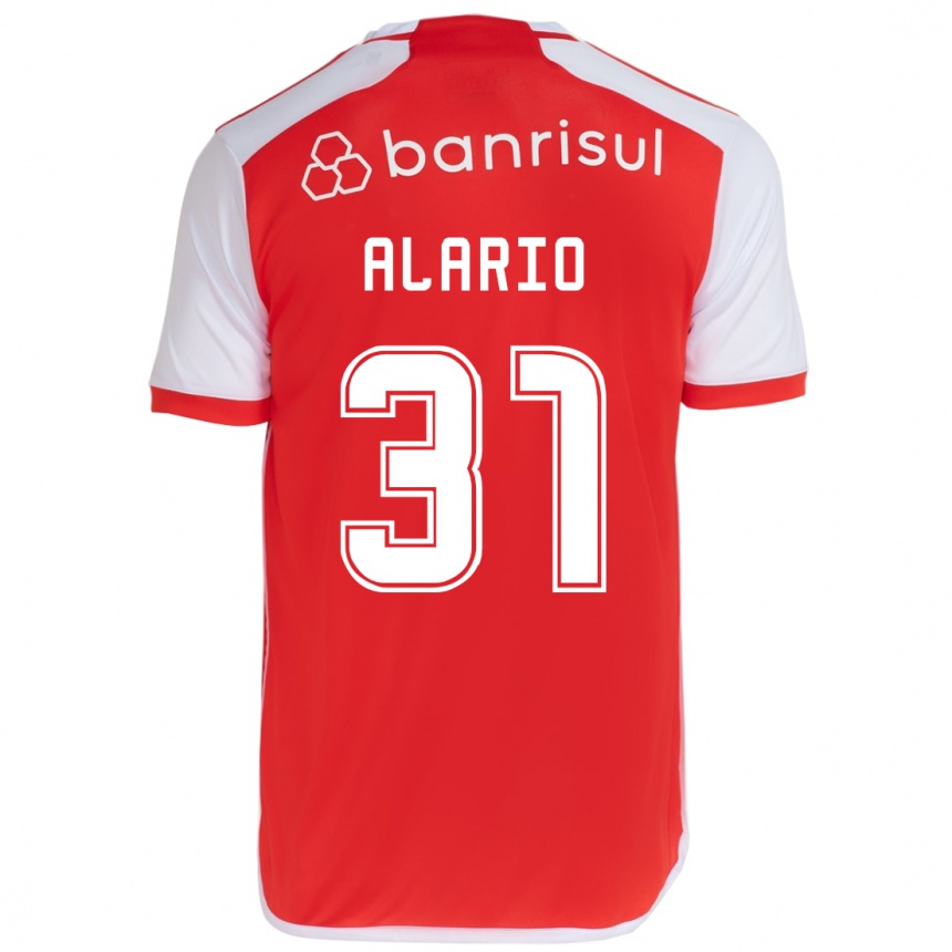 Enfant Football Maillot Lucas Alario #31 Rouge Blanc Tenues Domicile 2024/25 Canada