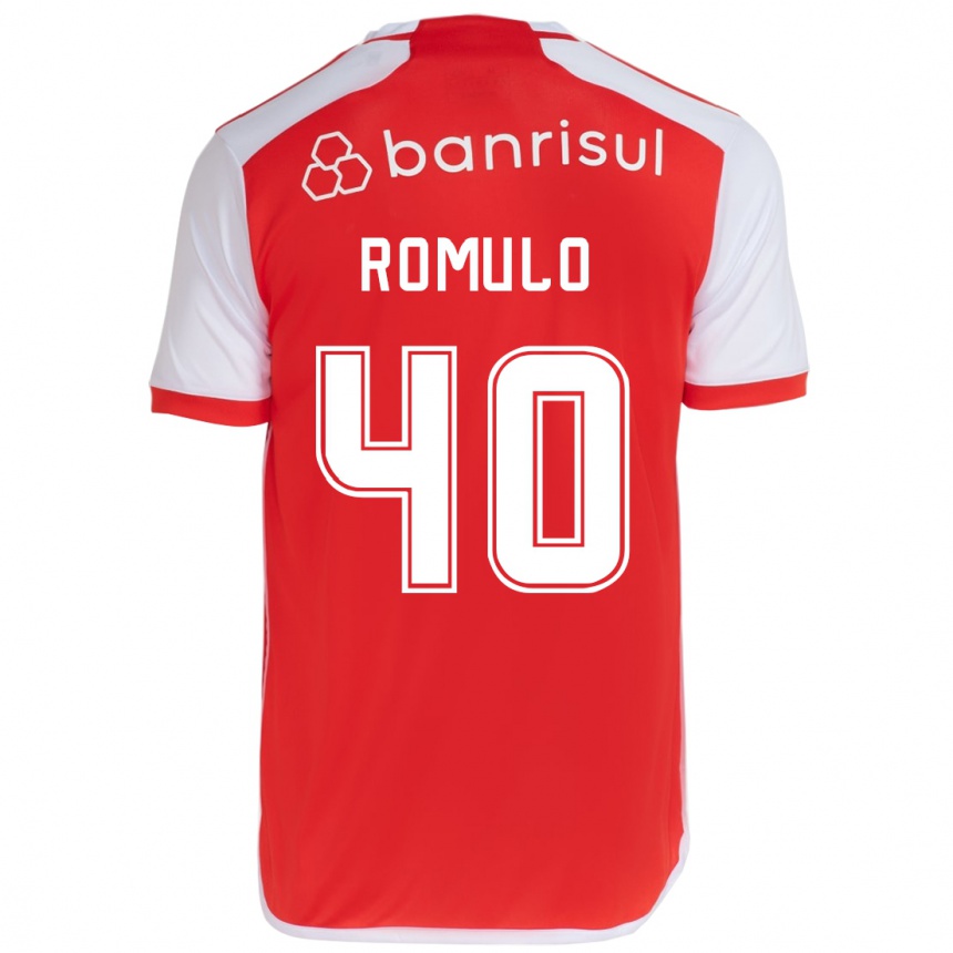 Enfant Football Maillot Rômulo #40 Rouge Blanc Tenues Domicile 2024/25 Canada