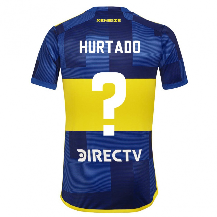 Kids Football Jan Hurtado #0 Blue Yellow Home Jersey 2024/25 T-Shirt Canada