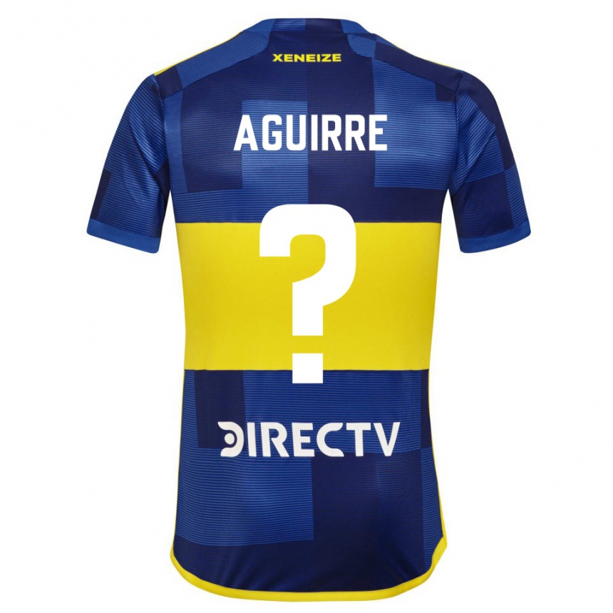 Kids Football Brian Aguirre #0 Blue Yellow Home Jersey 2024/25 T-Shirt Canada