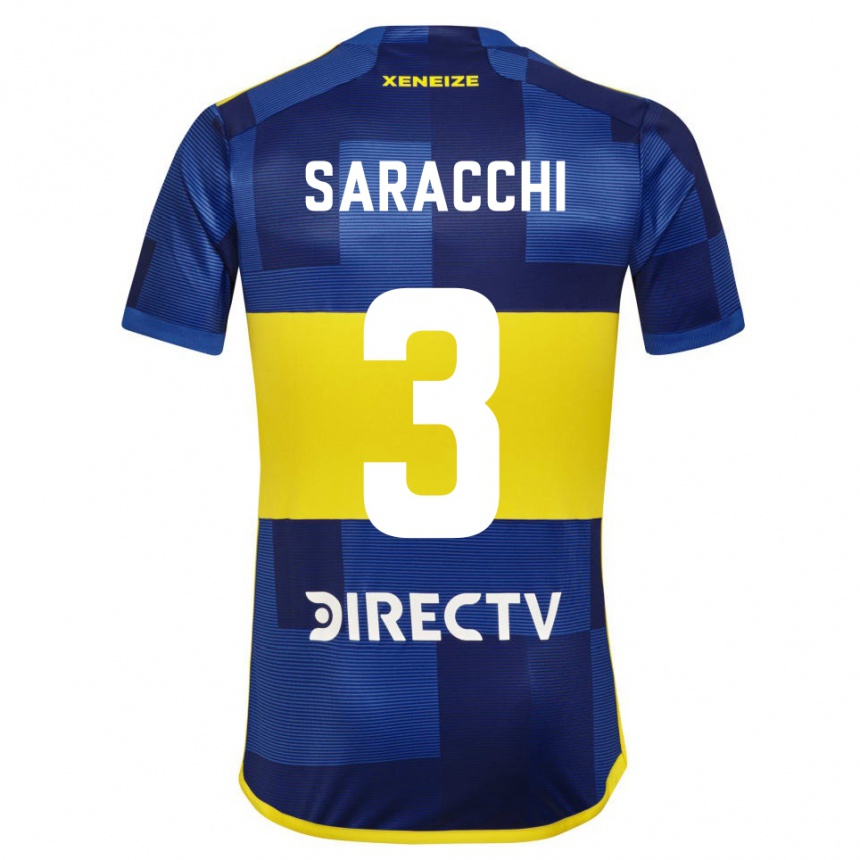 Kids Football Marcelo Saracchi #3 Blue Yellow Home Jersey 2024/25 T-Shirt Canada