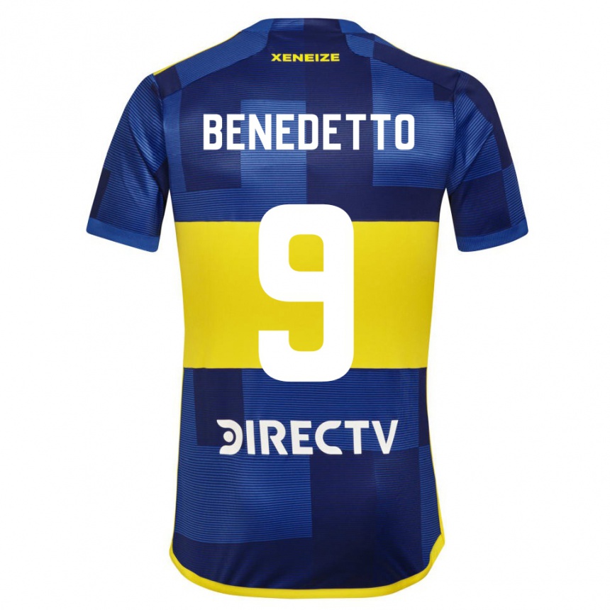 Enfant Football Maillot Dario Benedetto #9 Bleu Jaune Tenues Domicile 2024/25 Canada