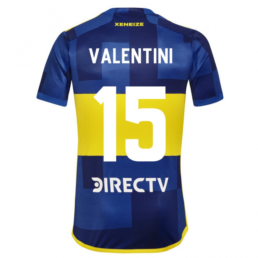 Kids Football Nicolás Valentini #15 Blue Yellow Home Jersey 2024/25 T-Shirt Canada