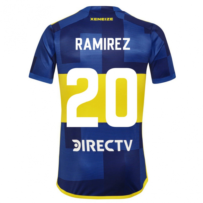 Kids Football Juan Ramírez #20 Blue Yellow Home Jersey 2024/25 T-Shirt Canada