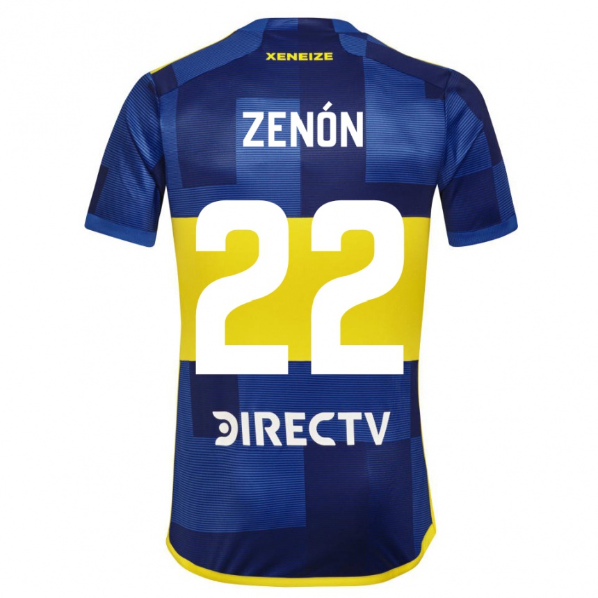 Kids Football Kevin Zenón #22 Blue Yellow Home Jersey 2024/25 T-Shirt Canada