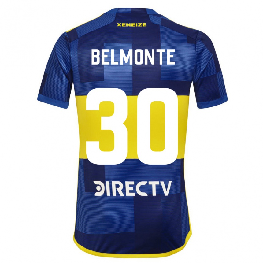 Kids Football Tomás Belmonte #30 Blue Yellow Home Jersey 2024/25 T-Shirt Canada