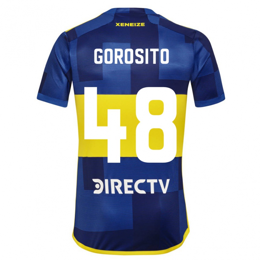 Enfant Football Maillot Dylan Gorosito #48 Bleu Jaune Tenues Domicile 2024/25 Canada