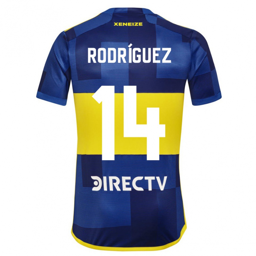 Kids Football Isaías Rodríguez #14 Blue Yellow Home Jersey 2024/25 T-Shirt Canada