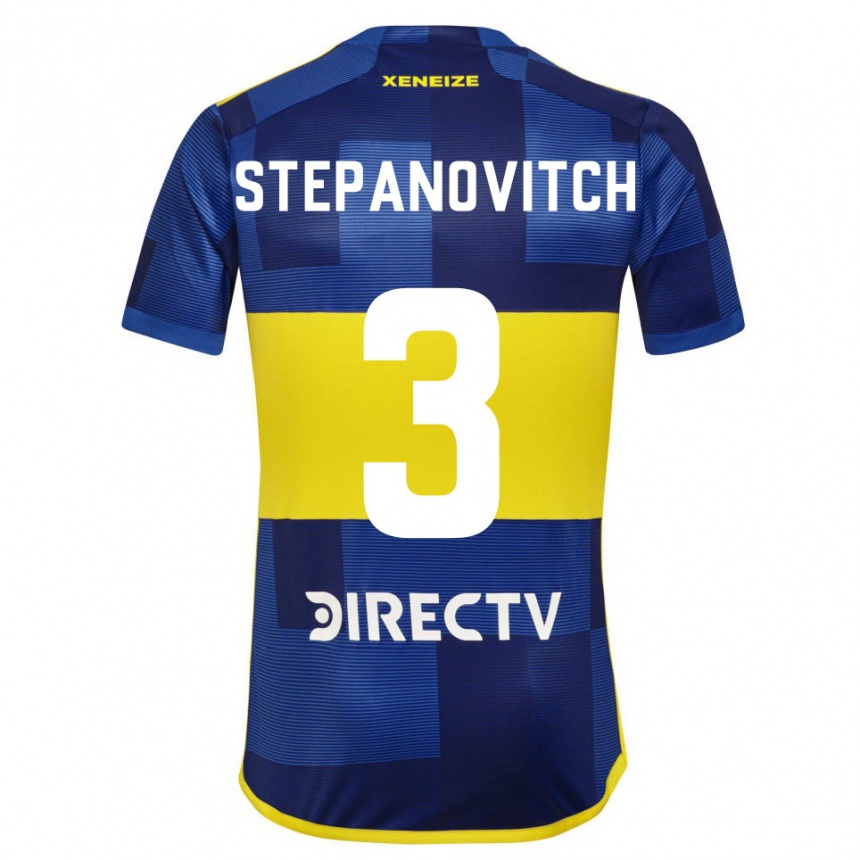 Kids Football Nicolás Stepanovitch #3 Blue Yellow Home Jersey 2024/25 T-Shirt Canada