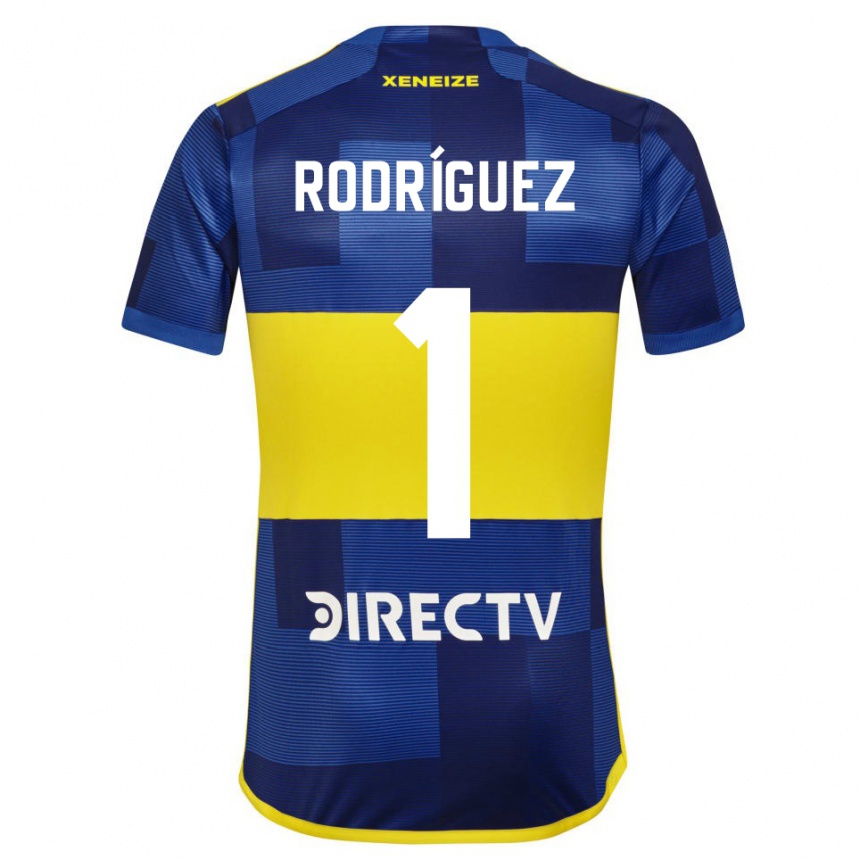 Kids Football Fernando Rodríguez #1 Blue Yellow Home Jersey 2024/25 T-Shirt Canada