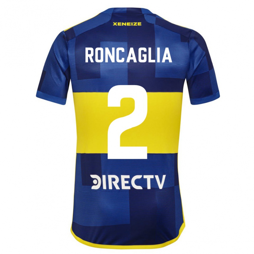 Enfant Football Maillot Facundo Roncaglia #2 Bleu Jaune Tenues Domicile 2024/25 Canada