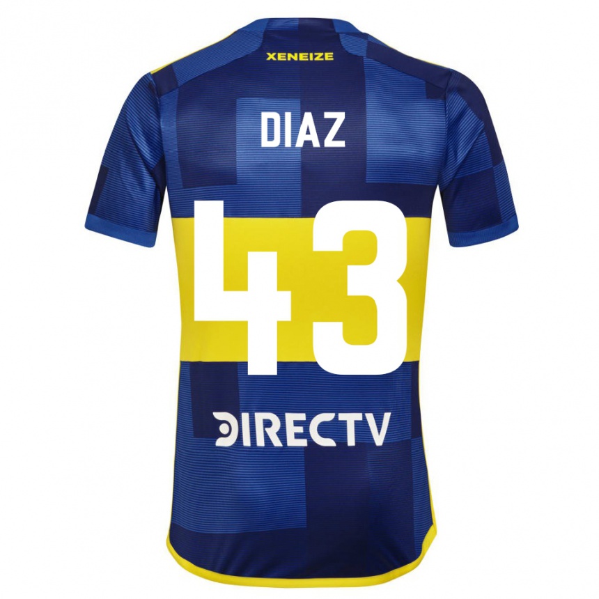 Kids Football Tomas Diaz #43 Blue Yellow Home Jersey 2024/25 T-Shirt Canada