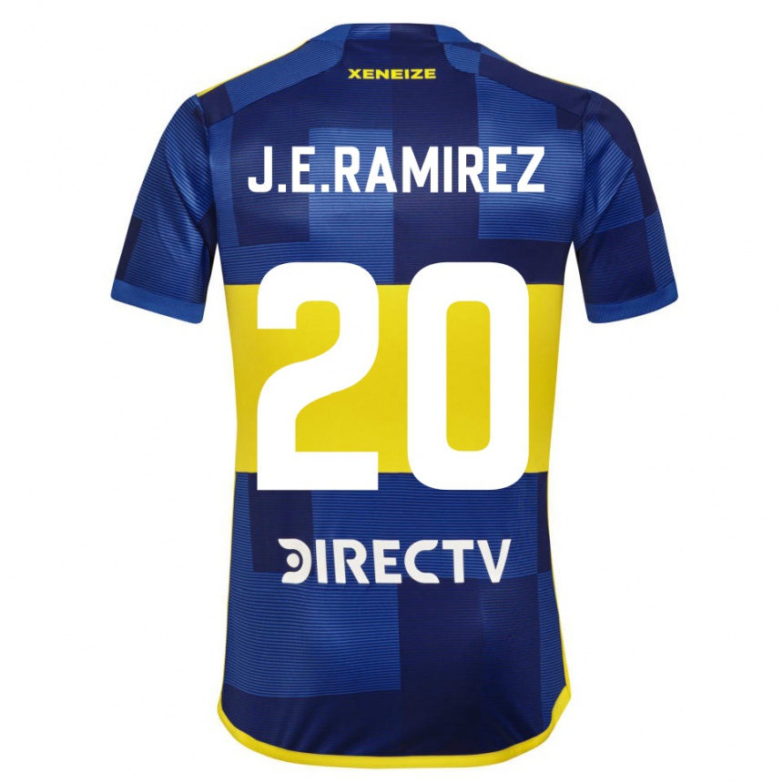 Kids Football Juan Edgardo Ramirez #20 Blue Yellow Home Jersey 2024/25 T-Shirt Canada