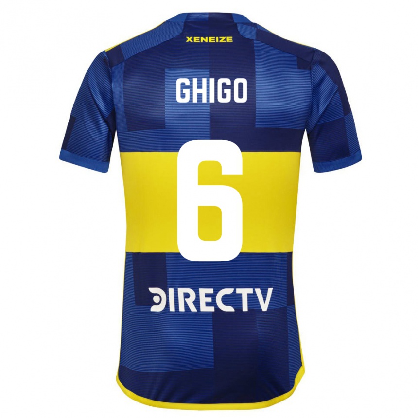 Kids Football Cecilia Ghigo #6 Blue Yellow Home Jersey 2024/25 T-Shirt Canada